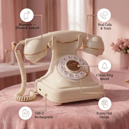 Retro BlueTooth Rotary Phone